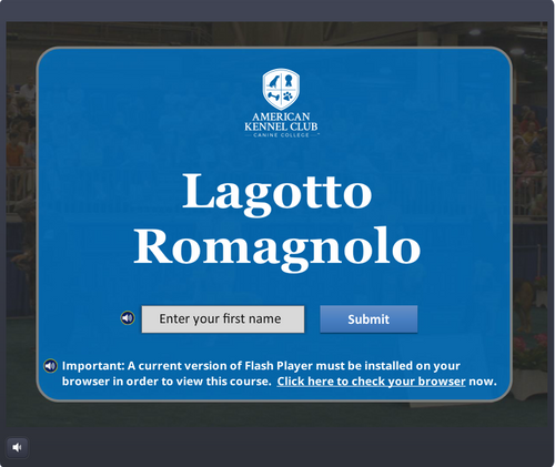 Image of the front page of the Lagotto Breed Course